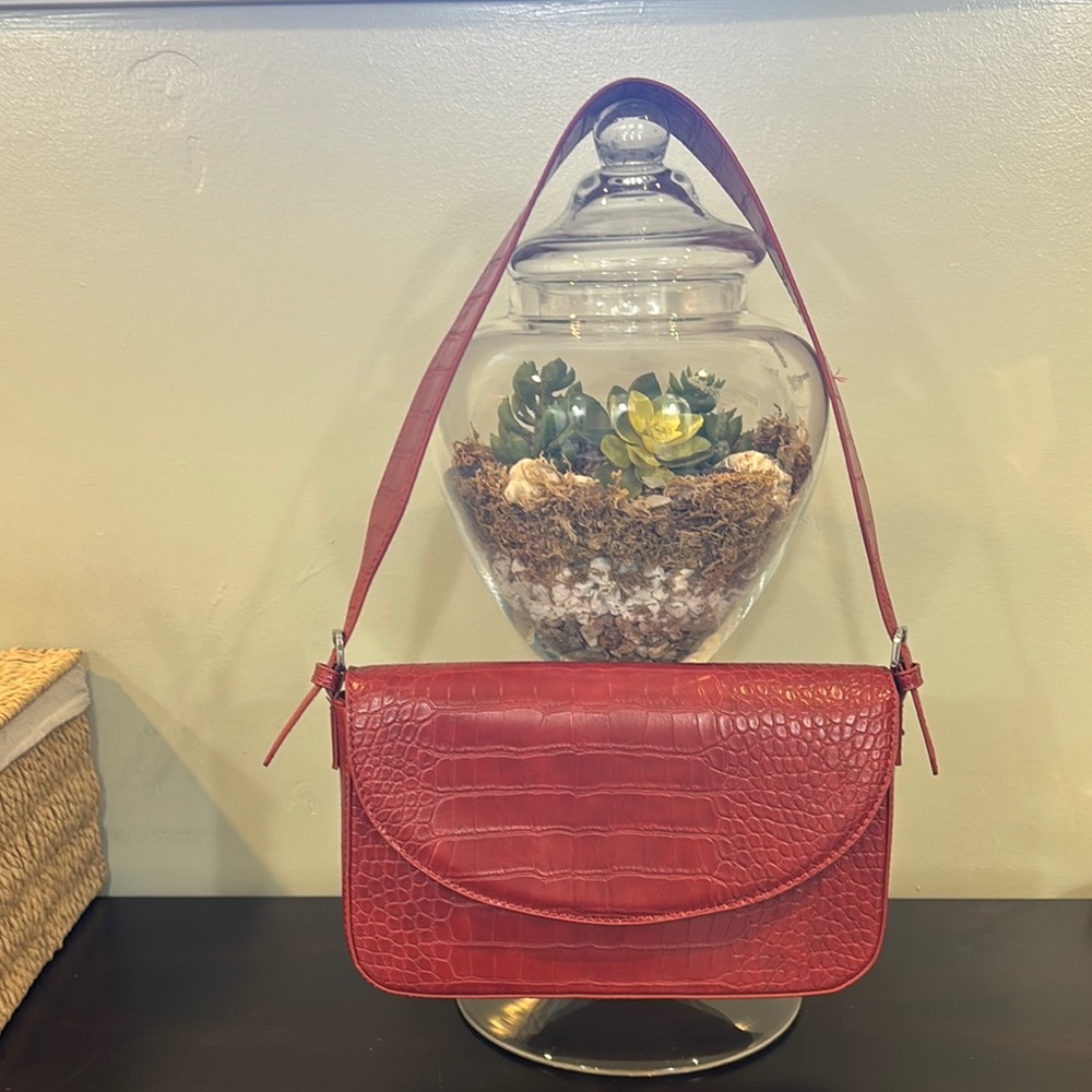 EUC Red Structured Shoulder Bag by MNG